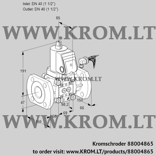 Kromschroder VAS 240F/NWSR, 88004865 gas solenoid valve, 88004865