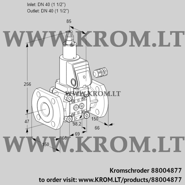 Kromschroder VAS 240F/LQSR, 88004877 gas solenoid valve, 88004877