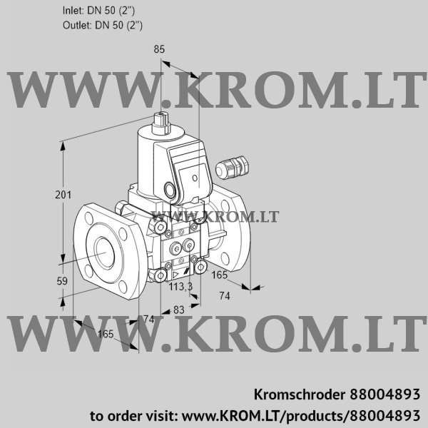 Kromschroder VAS 350F/NKSR, 88004893 gas solenoid valve, 88004893