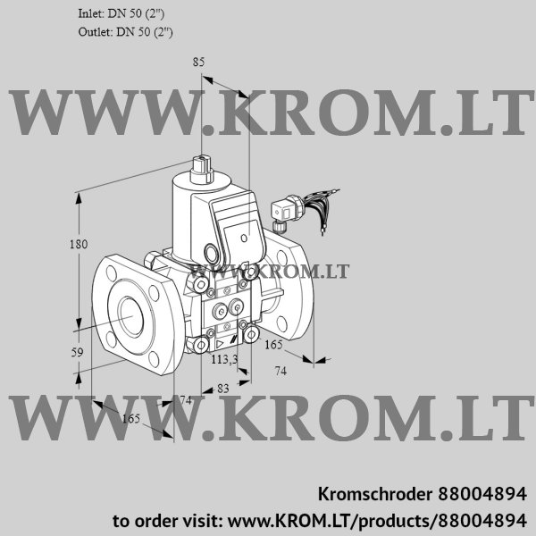 Kromschroder VAS 350F/NK, 88004894 gas solenoid valve, 88004894