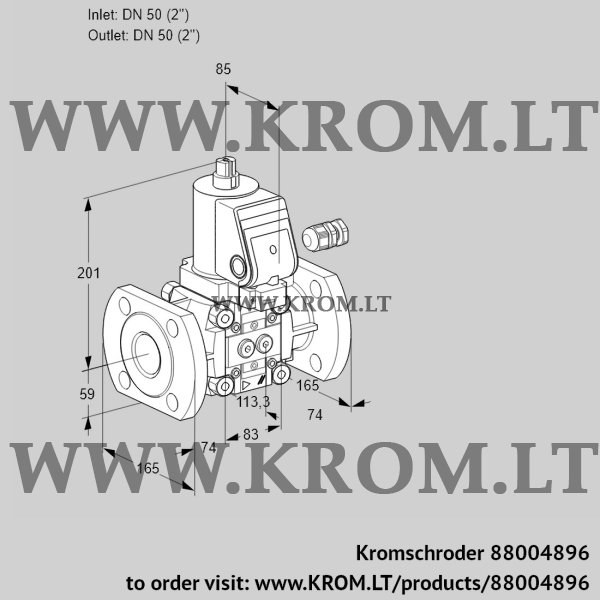 Kromschroder VAS 350F/NQSR, 88004896 gas solenoid valve, 88004896