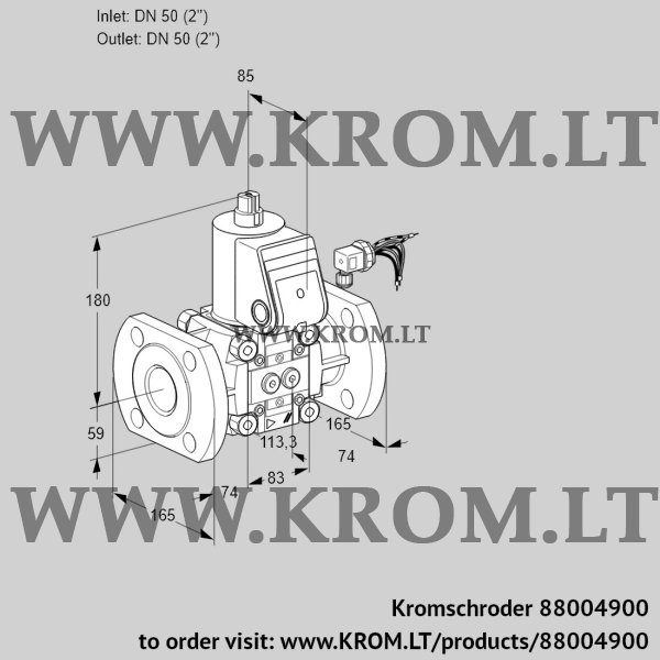 Kromschroder VAS 350F/NW, 88004900 gas solenoid valve, 88004900