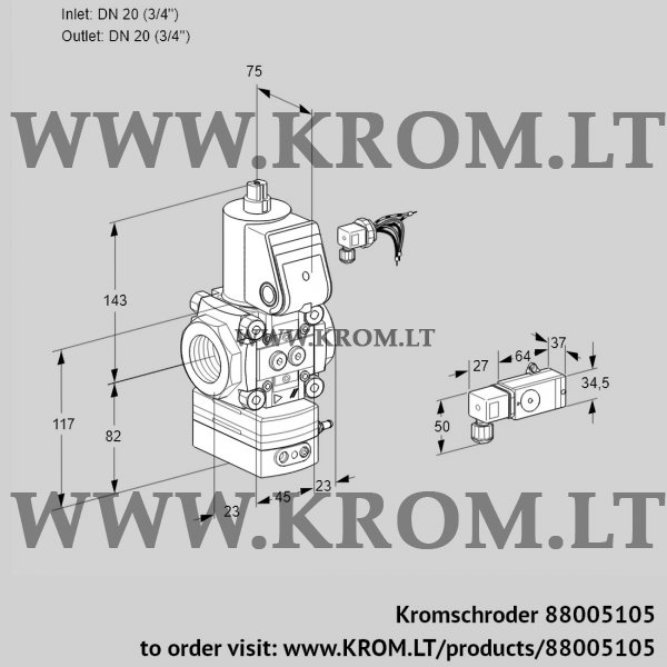 Kromschroder VAD 120R/NW-100A, 88005105 pressure regulator, 88005105