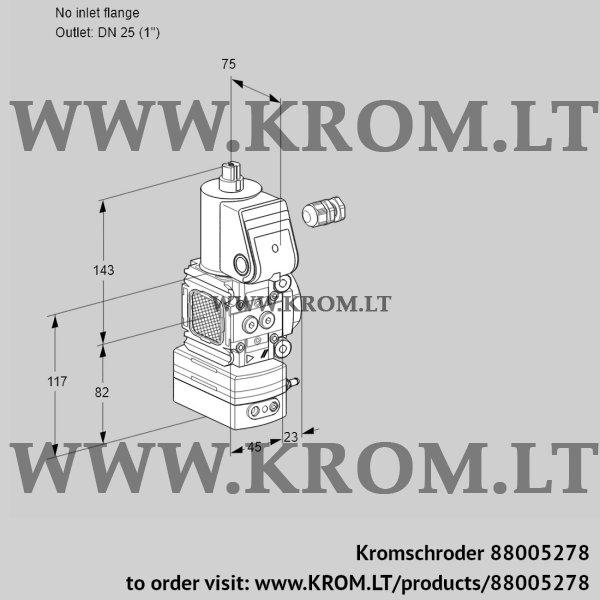 Kromschroder VAD 1-/25R/NW-50A, 88005278 pressure regulator, 88005278