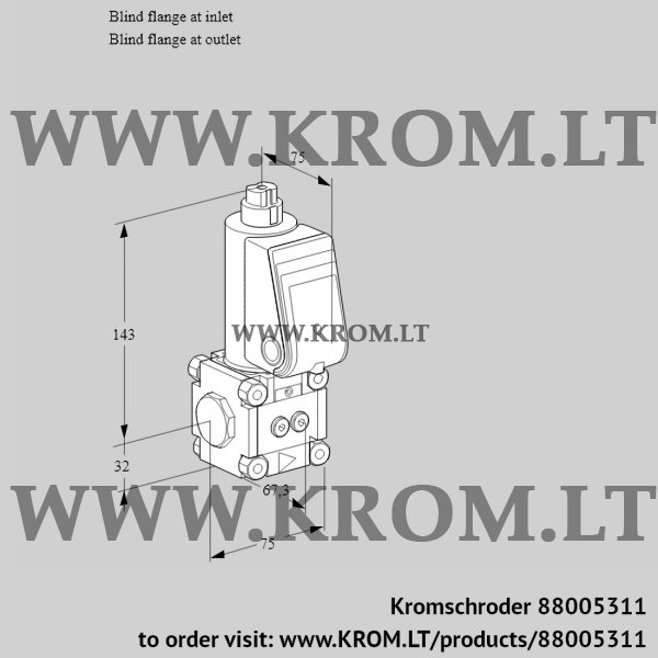 Kromschroder VAS 1T-0/NQ, 88005311 gas solenoid valve, 88005311