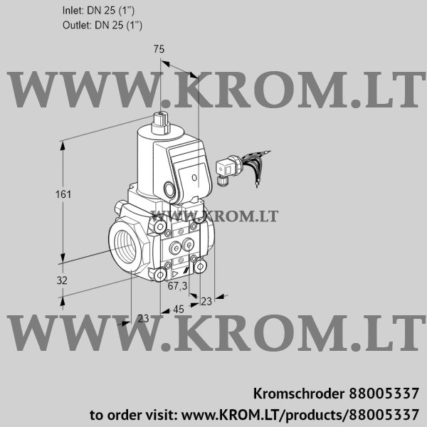 Kromschroder VAS 125R/NWSR, 88005337 gas solenoid valve, 88005337