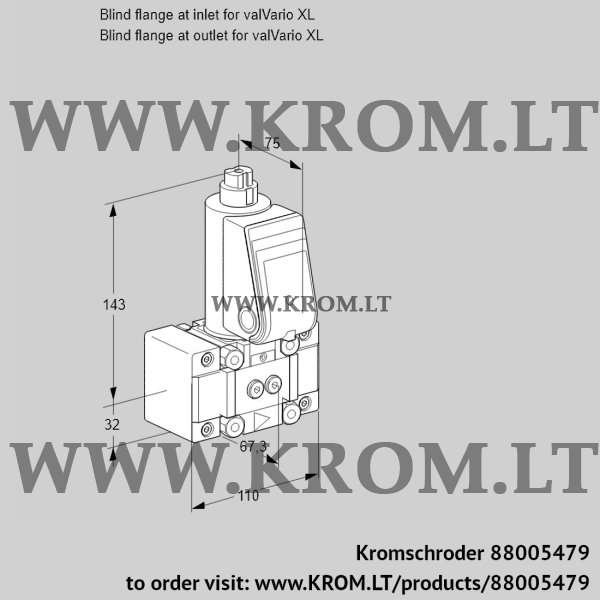 Kromschroder VAS 1W0/NK, 88005479 gas solenoid valve, 88005479