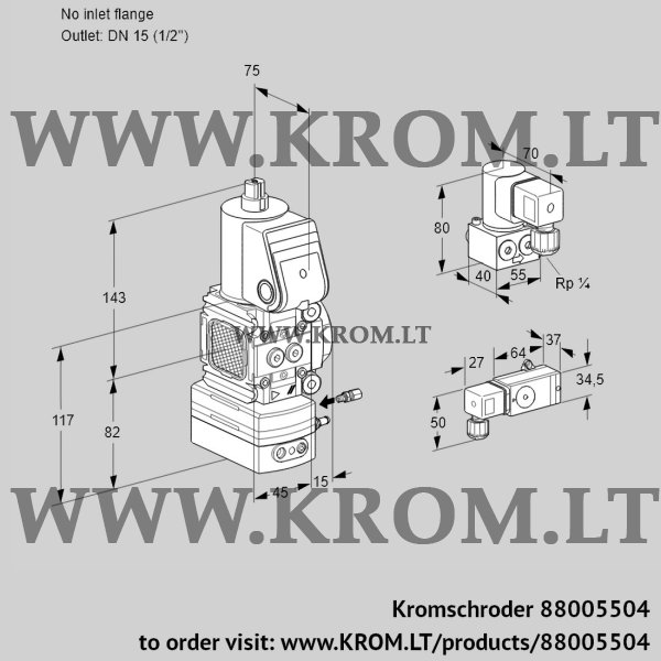 Kromschroder VAG 1-/15R/NWBE, 88005504 air/gas ratio control, 88005504