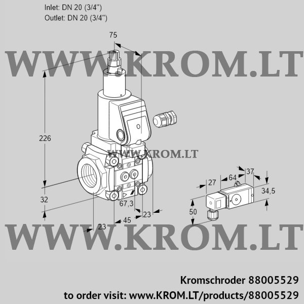 Kromschroder VAS 120R/LWSR, 88005529 gas solenoid valve, 88005529