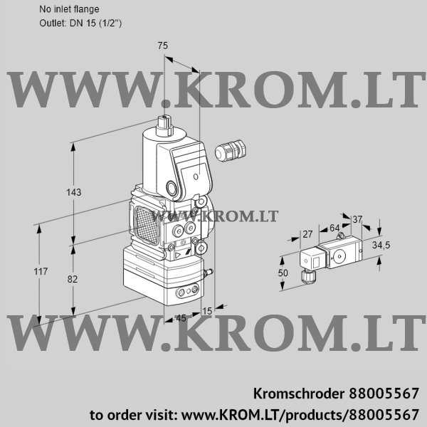 Kromschroder VAG 1-/15R/NWBN, 88005567 air/gas ratio control, 88005567