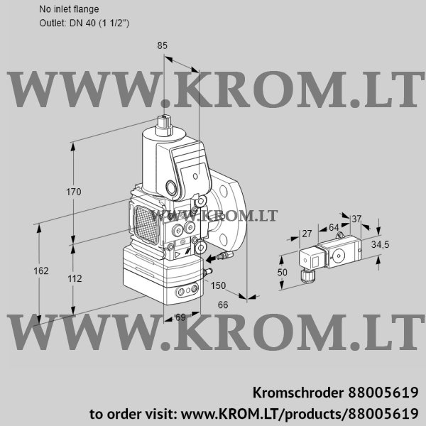 Kromschroder VAG 2-/40F/NWAE, 88005619 air/gas ratio control, 88005619