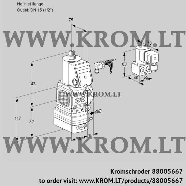 Kromschroder VAG 1-/15R/NWBE, 88005667 air/gas ratio control, 88005667