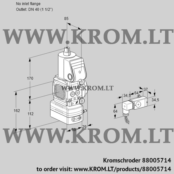 Kromschroder VAG 2T-/40N/NQAA, 88005714 air/gas ratio control, 88005714