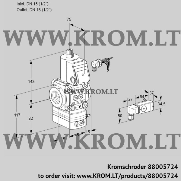 Kromschroder VAD 115R/NW-100B, 88005724 pressure regulator, 88005724