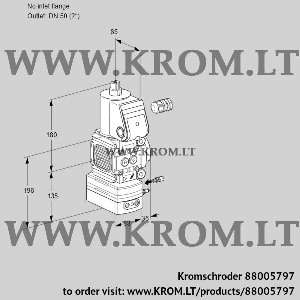 Kromschroder VAG 3-/50R/NWAE, 88005797 air/gas ratio control, 88005797