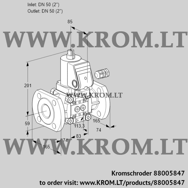 Kromschroder VAS 350F/NWGR, 88005847 gas solenoid valve, 88005847