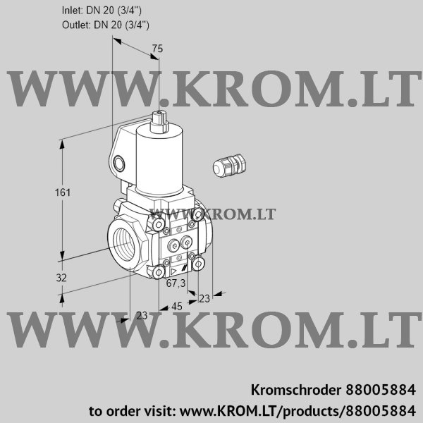 Kromschroder VAS 120R/NQSL, 88005884 gas solenoid valve, 88005884