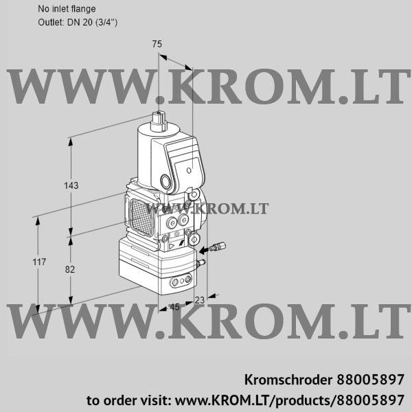 Kromschroder VAG 1-/20R/NWAE, 88005897 air/gas ratio control, 88005897