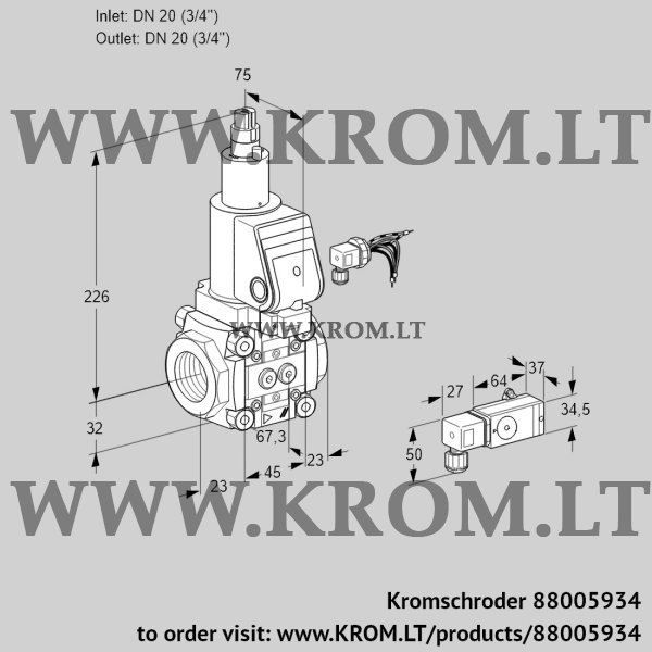 Kromschroder VAS 120R/LWSR, 88005934 gas solenoid valve, 88005934