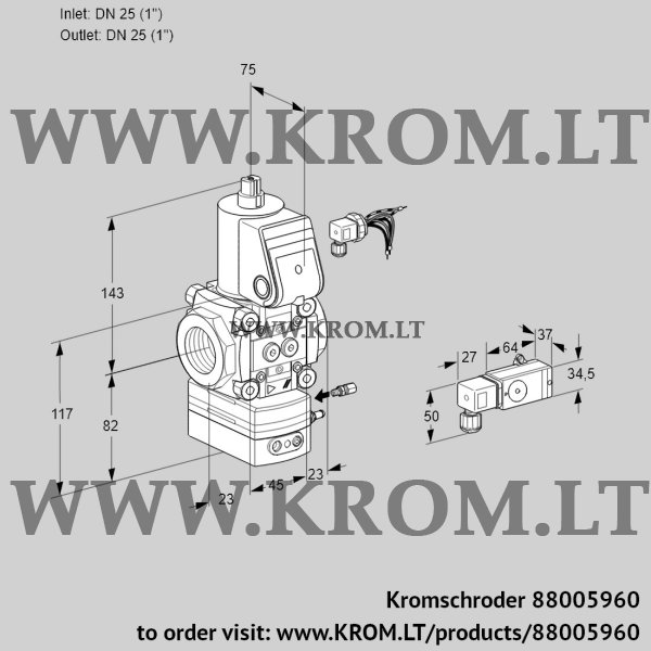 Kromschroder VAG 125R/NWAE, 88005960 air/gas ratio control, 88005960