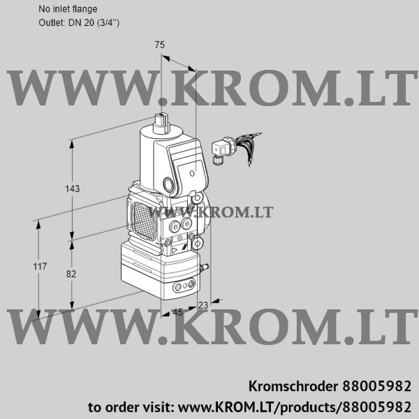 Kromschroder VAD 1-/20R/NW-100A, 88005982 pressure regulator, 88005982