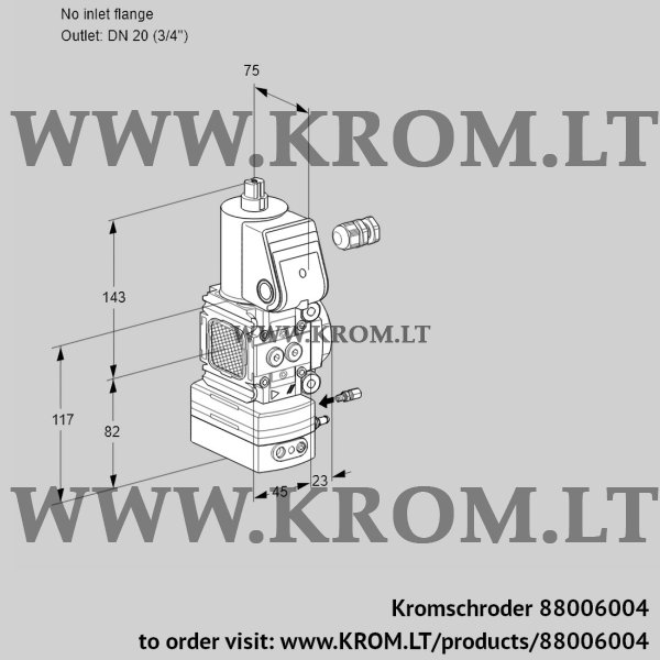 Kromschroder VAG 1-/20R/NWAE, 88006004 air/gas ratio control, 88006004