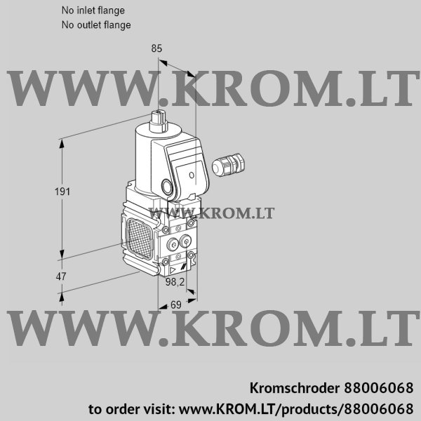 Kromschroder VAS 2-/NWSR, 88006068 gas solenoid valve, 88006068