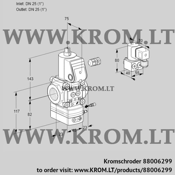 Kromschroder VAG 125R/NWAE, 88006299 air/gas ratio control, 88006299