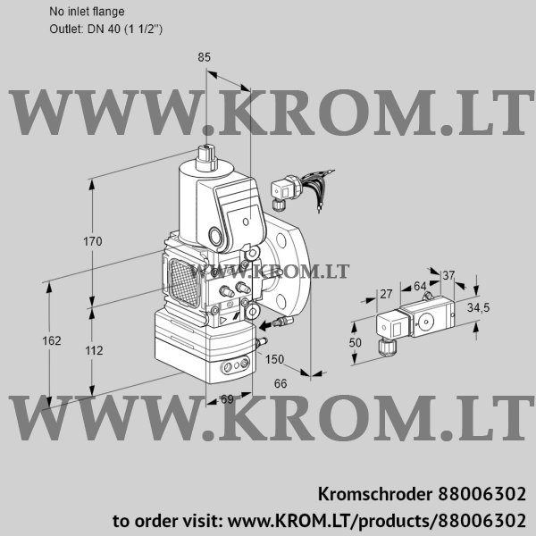 Kromschroder VAG 2-/40F/NWAE, 88006302 air/gas ratio control, 88006302