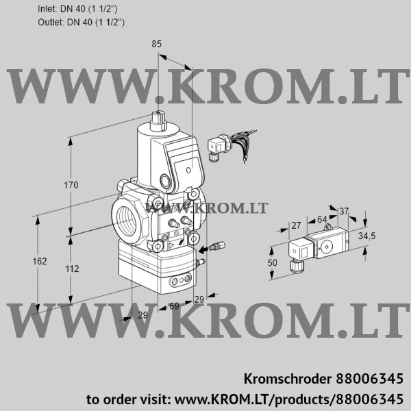 Kromschroder VAG 240R/NWAE, 88006345 air/gas ratio control, 88006345