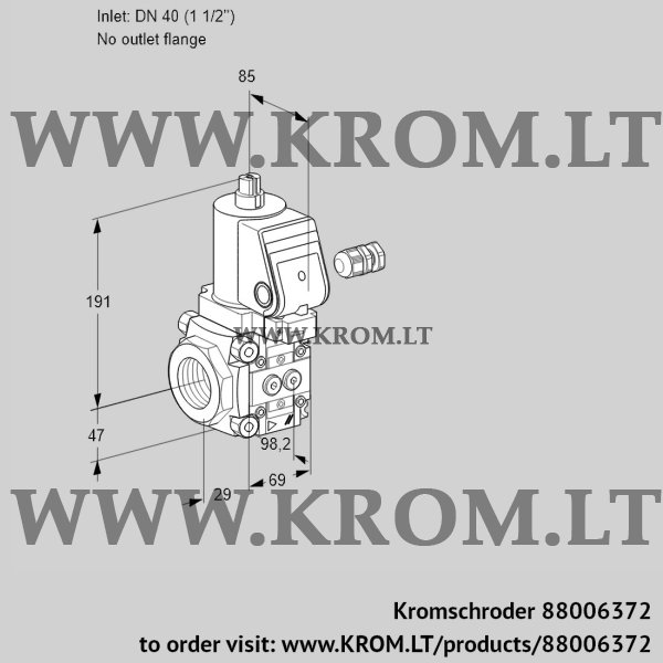 Kromschroder VAS 240/-R/NWGR, 88006372 gas solenoid valve, 88006372