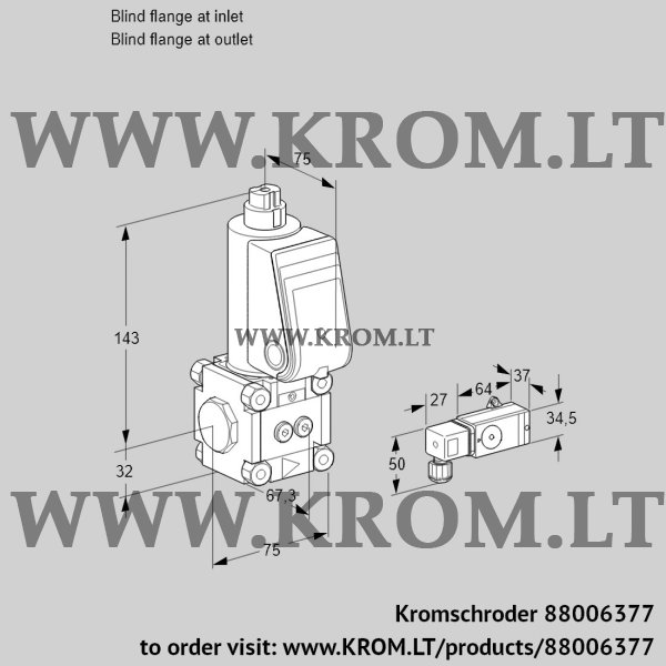 Kromschroder VAS 1-0/NW, 88006377 gas solenoid valve, 88006377