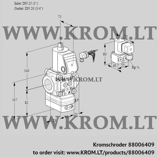 Kromschroder VAD 125/20R/NW-50A, 88006409 pressure regulator, 88006409