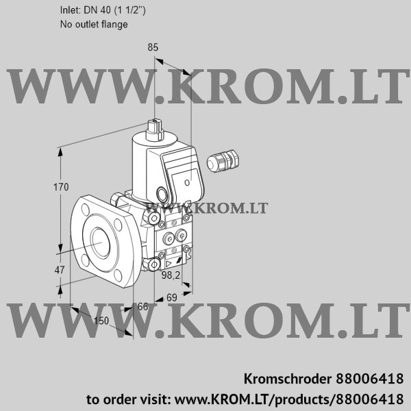 Kromschroder VAS 240/-F/NQ, 88006418 gas solenoid valve, 88006418