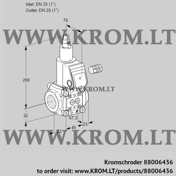 Kromschroder VAS 125R/LW, 88006436 gas solenoid valve, 88006436