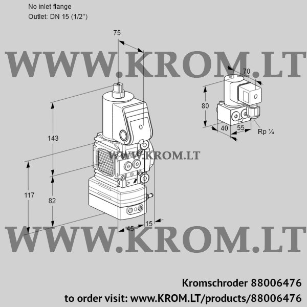 Kromschroder VAD 1-/15R/NW-100B, 88006476 pressure regulator, 88006476