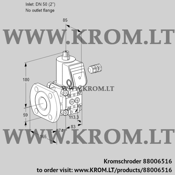 Kromschroder VAS 350/-F/NQ, 88006516 gas solenoid valve, 88006516