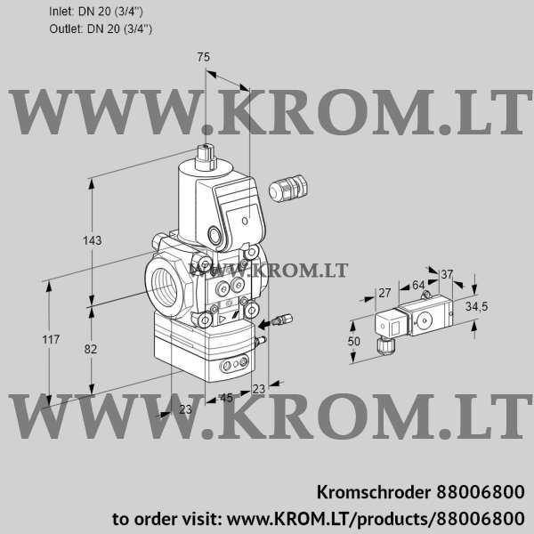 Kromschroder VAG 120R/NWAE, 88006800 air/gas ratio control, 88006800