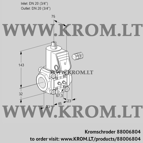 Kromschroder VAS 120R/NQ, 88006804 gas solenoid valve, 88006804