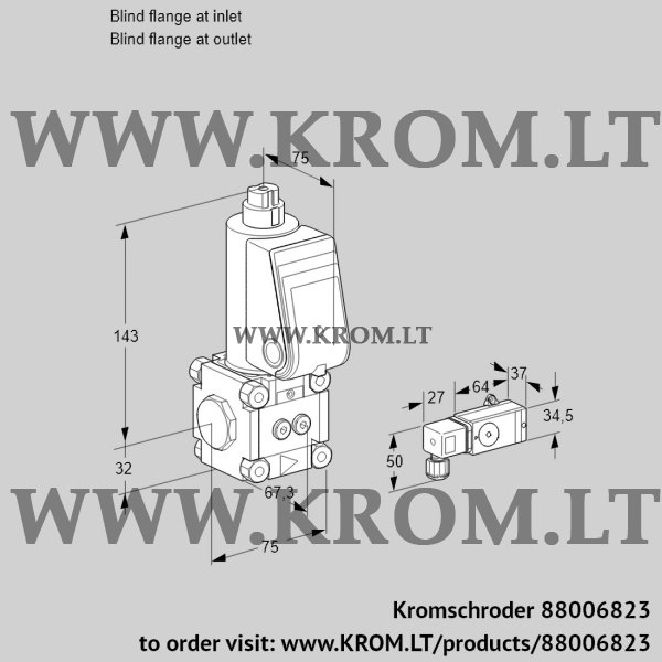 Kromschroder VAS 1-0/NW, 88006823 gas solenoid valve, 88006823