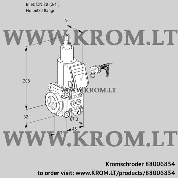 Kromschroder VAS 120/-R/LW, 88006854 gas solenoid valve, 88006854