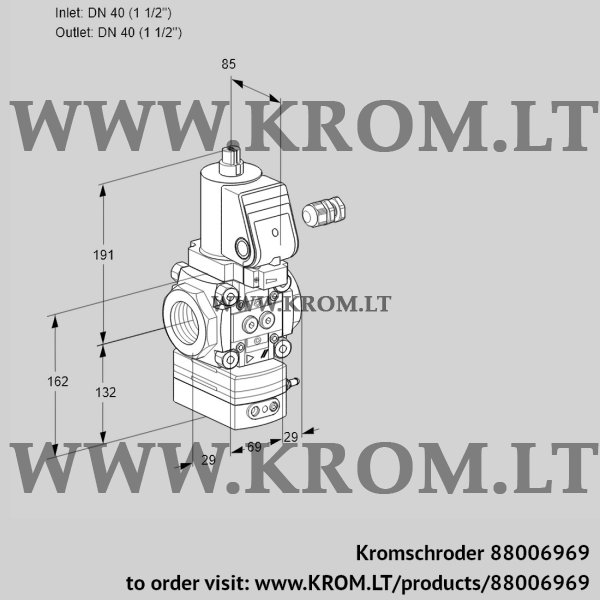 Kromschroder VAV 240R/NWGRAK, 88006969 air/gas ratio control, 88006969