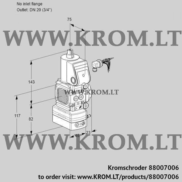 Kromschroder VAD 1-/20R/NQ-100A, 88007006 pressure regulator, 88007006