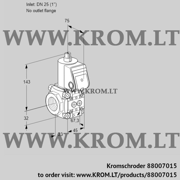 Kromschroder VAS 125/-R/NW, 88007015 gas solenoid valve, 88007015