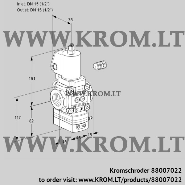 Kromschroder VAD 115R/NWGL-100B, 88007022 pressure regulator, 88007022