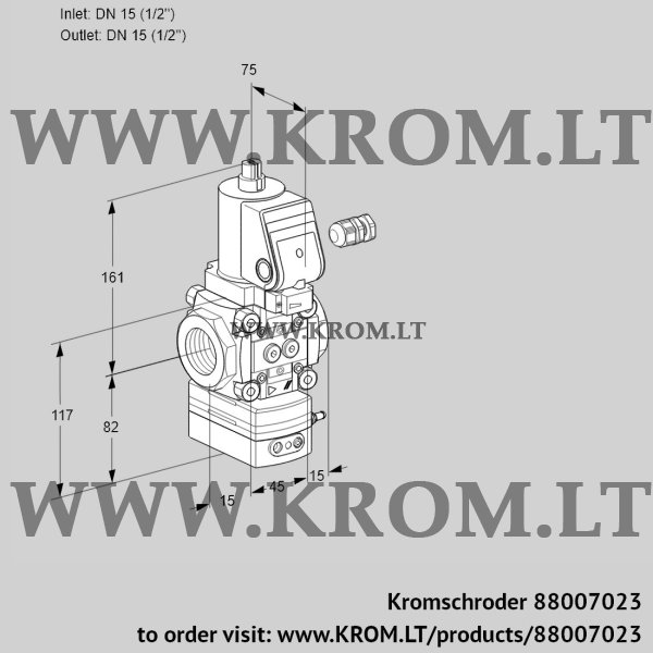 Kromschroder VAD 115R/NWGR-100B, 88007023 pressure regulator, 88007023