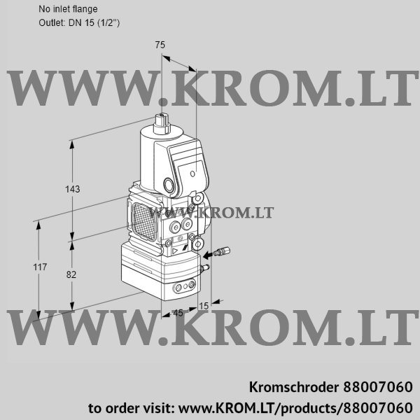 Kromschroder VAG 1-/15R/NWBE, 88007060 air/gas ratio control, 88007060