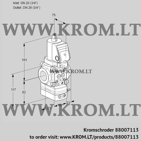 Kromschroder VAD 1T20N/NQSR-100A, 88007113 pressure regulator, 88007113