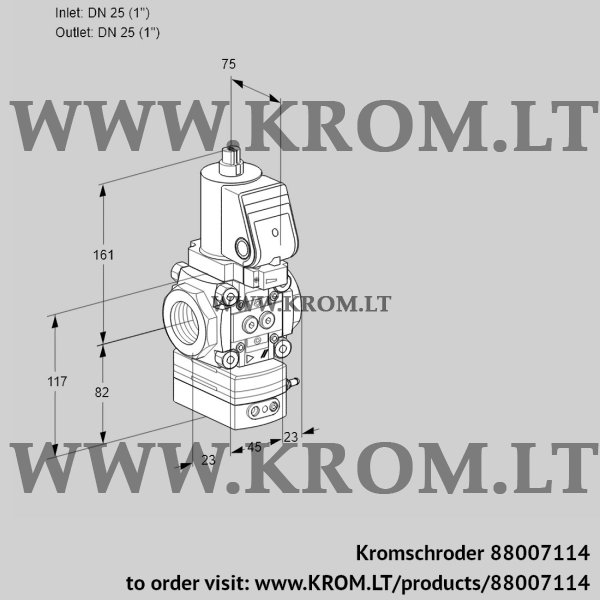 Kromschroder VAD 1T25N/NQSR-100A, 88007114 pressure regulator, 88007114