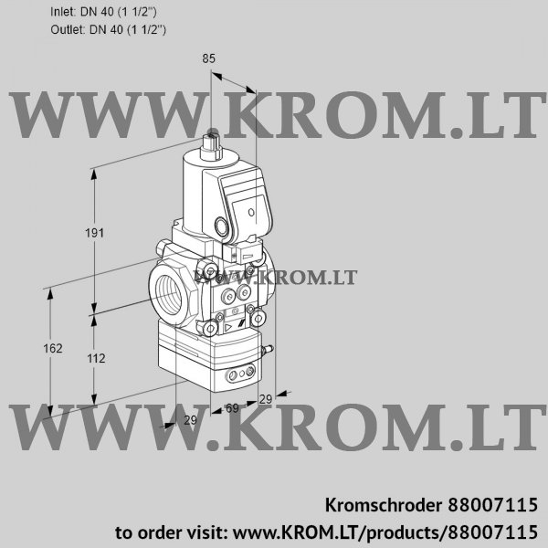 Kromschroder VAD 2T40N/NQSR-100A, 88007115 pressure regulator, 88007115